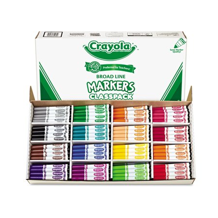 Crayola Non-Washable Marker, Broad Bullet Tip, 256 Assorted Classic Colors 588201
